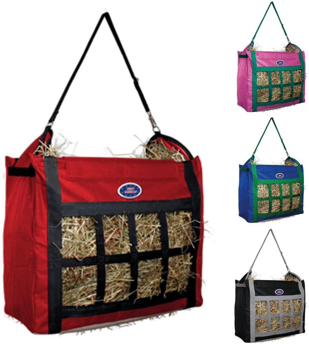 Derby Originals Top Load Hay Bag with Super Tough Bottom and 6 Month Warranty (Red/Black)