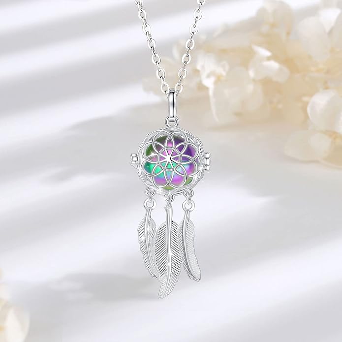 INFUSEU Unique Urn Necklaces for Ashes for Women, Cremation Jewelry for Human Pet Ashes, 24 Inch Chain