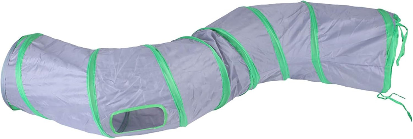 iCAGY Cat Tunnel for Indoor Cats Interactive, Rabbit Tunnel Toys, Pet Toys Play Tunnels for Cats Kittens Rabbits Puppies Crinkle Pop Up Gray 47" Shape S