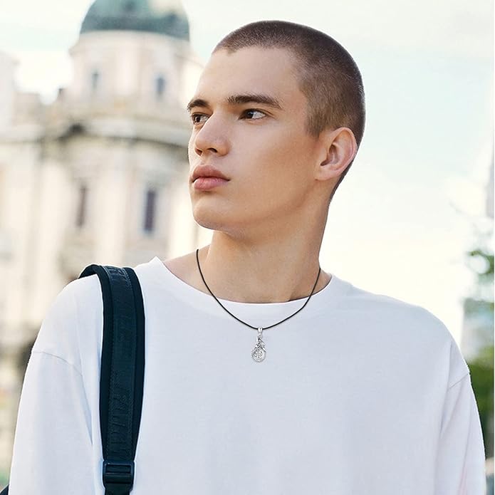 CUOKA MIRACLE Urn Necklace Ashes Sterling Silver Skull Urn Necklace Personalized Cremation Memorial Skull Ash Keepsake Pendant Cremation Jewelry