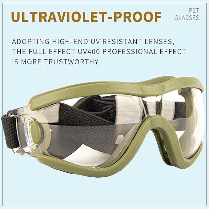 Medium Dog Sunglasses with Adjustable Strap UV Protection, Winproof Puppy Sunglasses, Suitable for Dogs Eyes Protection，Soft Dog Goggles