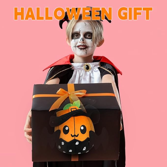 Halloween Plush Witch Dolls, Cute Pumpkin Witch Plushies - Stuffed Animal Pillow Toys for Boys & Girls, Birthday Gifts