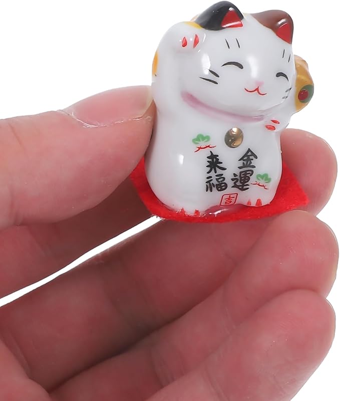IMIKEYA Japanese Fortune Cat Home Decor 3pcs miniture Decoration Miniature Animal Figurines Decor Waving cat Figurine Figurines Figurine Ceramics Crafts Desktop Decoration Number