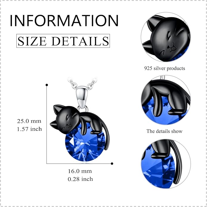 Cat Necklace Sterling Silver Cat Pendnat with Rose Quartz Pearl Jewelry Gifts for Women Cat Lovers