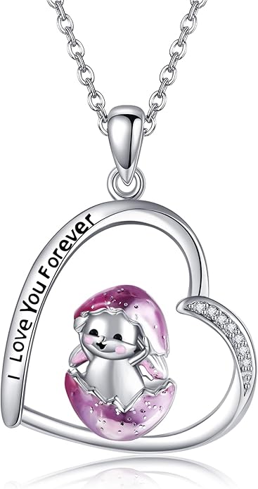 MONGAS Penguins/Guinea Pig/Pig/Fox/Corgi/Frog/Bunny/Koala8/Cow/French Bulldog Necklaces Penguin Gifts 925 Sterling Silver Hugging Penguins Cute Animal Jewelry for Women Sister