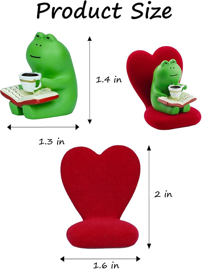 Cute Mini Frog Figurine with Small Sofa Resin Frog Figure for Office Home Decor - Cute Frog Gift for Frog Lovers (Love Shaped Sofa)