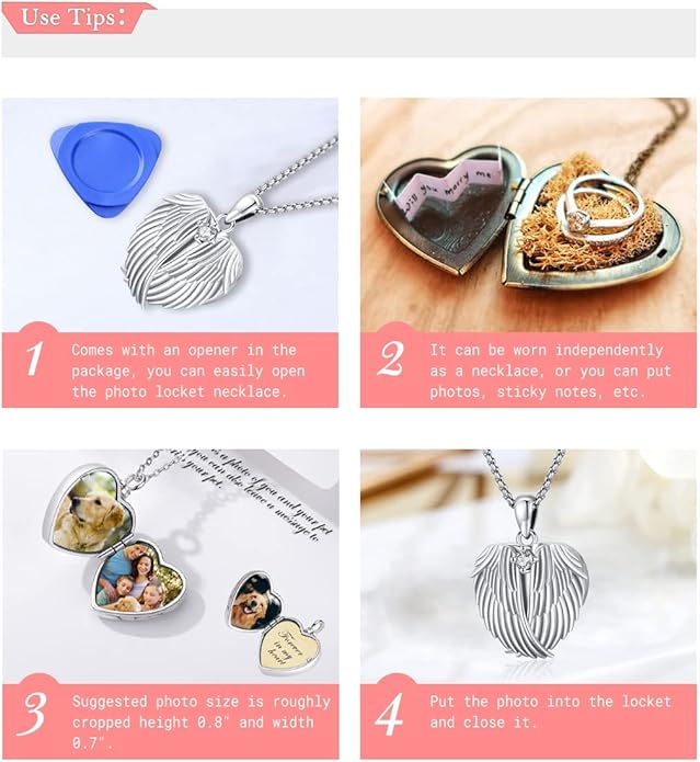 Picture Locket Necklace for Women Men Rose 14K Real Gold 925 Sterling Silver Jewelry Heart Locket Necklace that Holds Pictures Tree of Life Viking Wolf Celtic Knot St Christopher St Michael Pendant