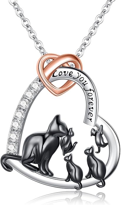 Mothers Day Gift for Mom 925 Sterling Silver Mama Bear/Dinosaur/Cat/Bird/Chicken Necklace with 1 2 3 4 5 Cubs Jewelry for Women Wife Grandma