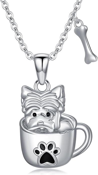Dog Cat Necklace Pendant 925 Sterling Silver Pet Jewelry Gifts for Women