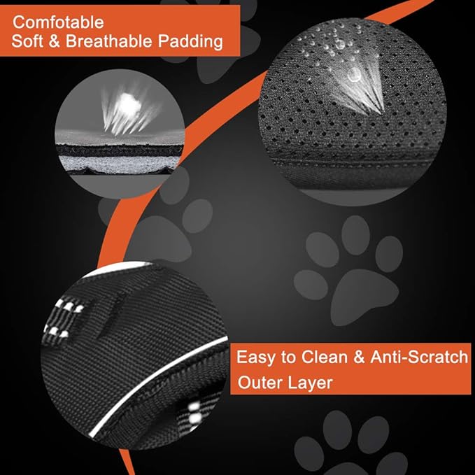 PHOEPET No Pull Dog Harnesses for Small Puppies Reflective Adjustable Front Clip Vest with 2 Metal Leash Attachment Hooks Soft Handle(S, Purple)