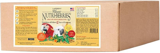 LAFEBER'S Classic Nutri-Berries Pet Bird Food, Made with Non-GMO and Human-Grade Ingredients, for Parrots, 14 lb