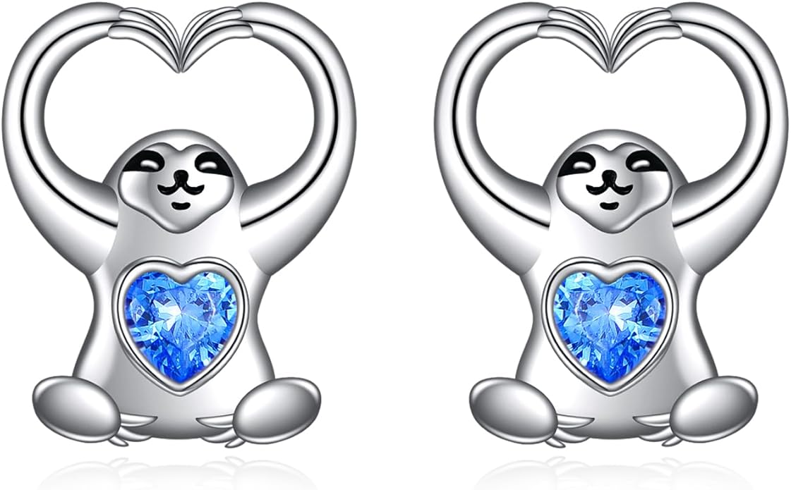 Sterling Silver Cat / Cow / Pig / Bunny / Squirrel / Giraffe / Highland Cow / Lion / Chicken / Ladybug / Star / Moon Stud Earrings for Women Cute Animal Post Earrings Hypoallergenic Animal Jewelry Gift for Teens Girls