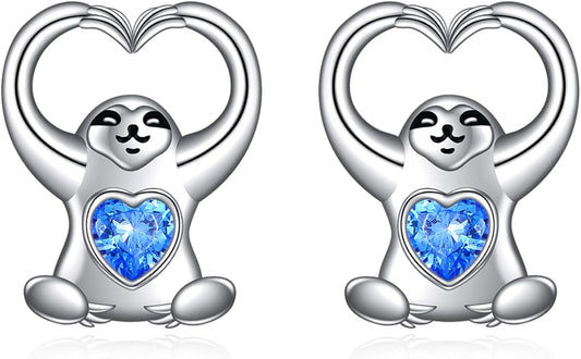 Sterling Silver Cat / Cow / Pig / Bunny / Squirrel / Giraffe / Highland Cow / Lion / Chicken / Ladybug / Star / Moon Stud Earrings for Women Cute Animal Post Earrings Hypoallergenic Animal Jewelry Gift for Teens Girls