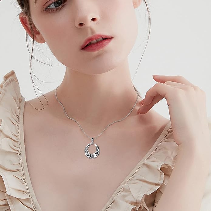 TIGER RIDER Urn Necklace for Ashes for Women 925 Sterling Silver Cremation Jewelry for Ashes