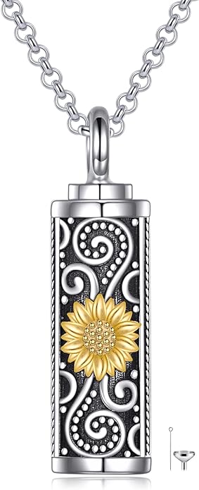 TIGER RIDER Urn Necklace for Ashes for Women 925 Sterling Silver Cremation Jewelry for Ashes