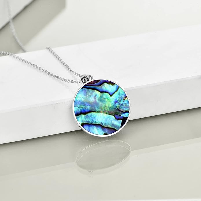 Celtic Moon Black Cat Necklace for Women - Abalone Tree of Life Sterling Silver Cat Lovers Jewelry
