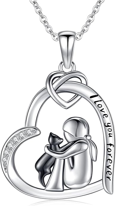 Dog Cat Necklace Pendant 925 Sterling Silver Pet Jewelry Gifts for Women