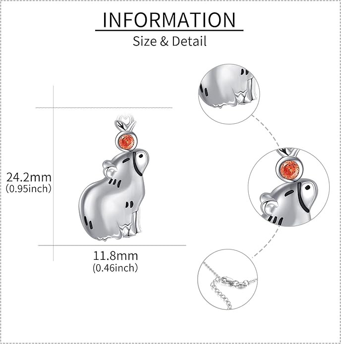 Cow/Dinosaur/Giraffe/Fox/Monkey/Frog/Lion Pendant Necklaces for Girls 925 Sterling Silver Cute Animal Necklace Gift for Women Birthday Gift for Daughter/Niece/Granddaughter