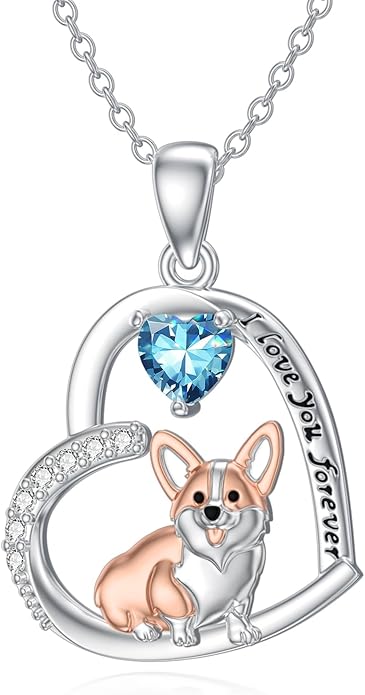 Dachshund Necklace 925 Sterling Silver Dachshund Birthstone Pendant Cute Animal Puppy Dog Dachshund Jewelry Gifts for Women Dachshund Lover