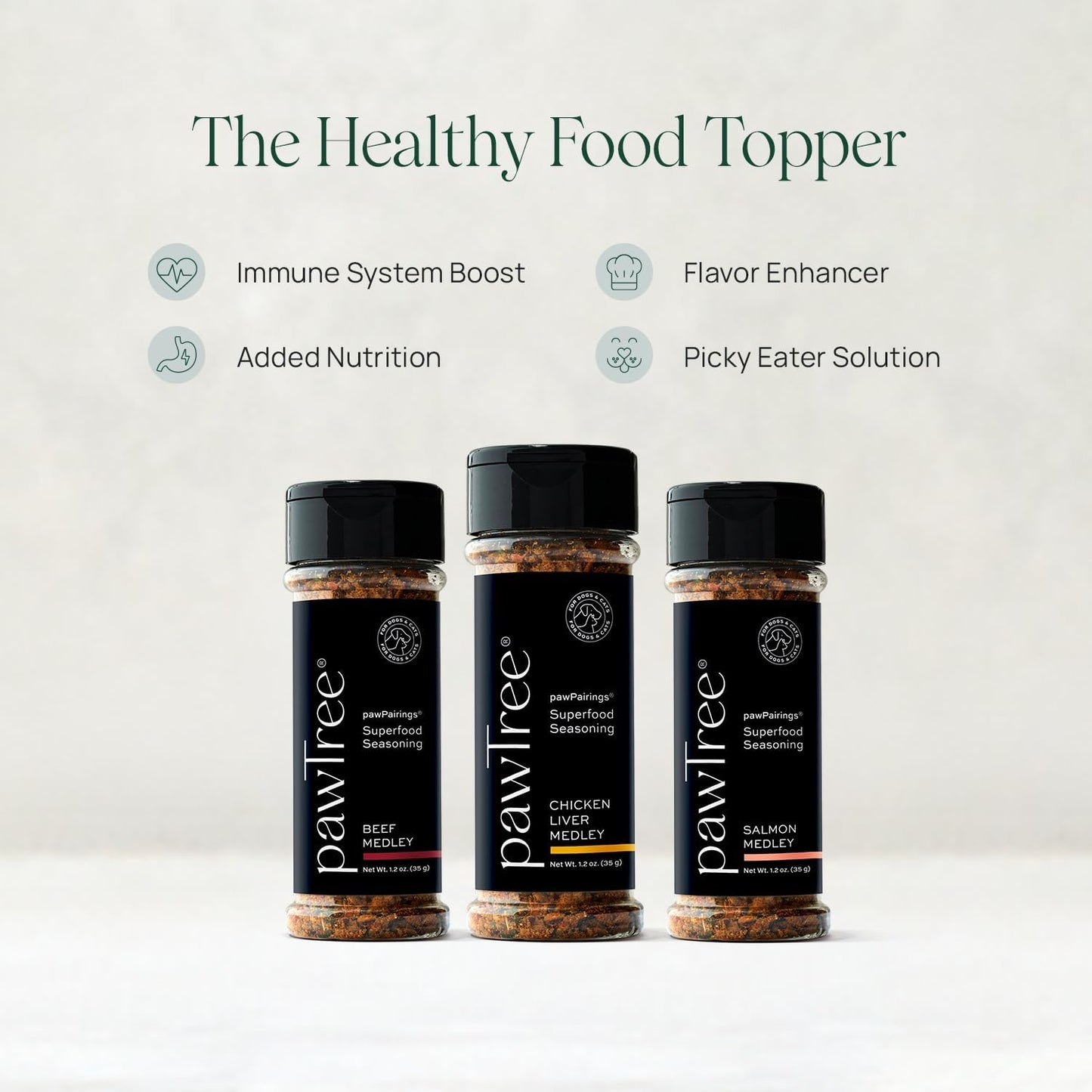 pawTree Unleash Your Inner Chef - pawPairings Pet Food Topper - 3Pack (Salmon, Beef, Chicken Liver)