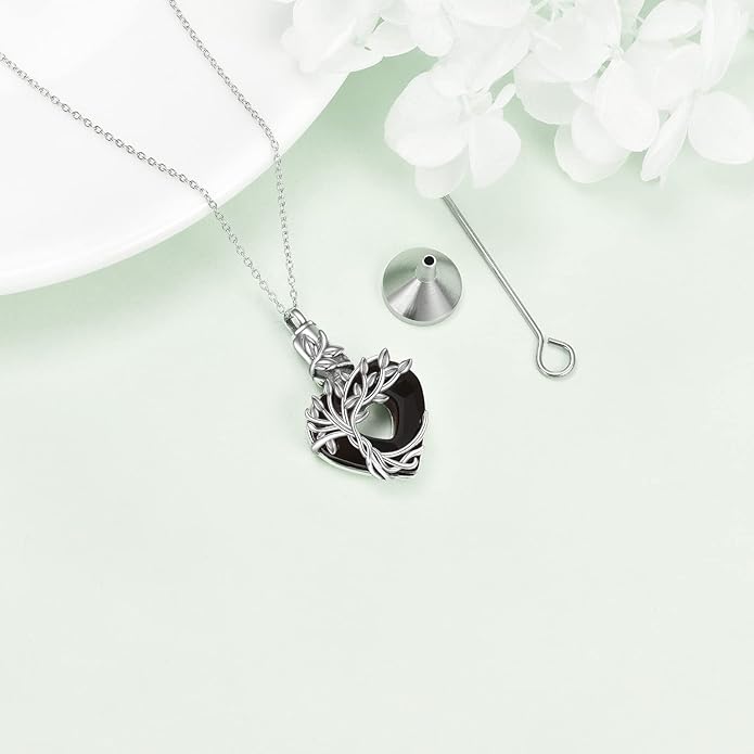 TIGER RIDER Urn Necklace for Ashes for Women 925 Sterling Silver Cremation Jewelry for Ashes