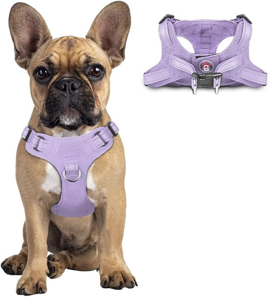 Dog Harness Step in Dog Vest Harness, Reflective Adjustable Puppy No Pull Harness Breathable Soft for Small and Medium Dogs Cats, Violet Purple, S