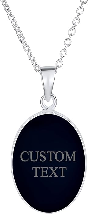 Customizable Personalize Vintage Antique Style BFF Best Friends Puppy Brown White Black Dog Kitty Cat Portrait Blue White Oval Cameo Pendant Necklace For Women Teen .925 Sterling Silver