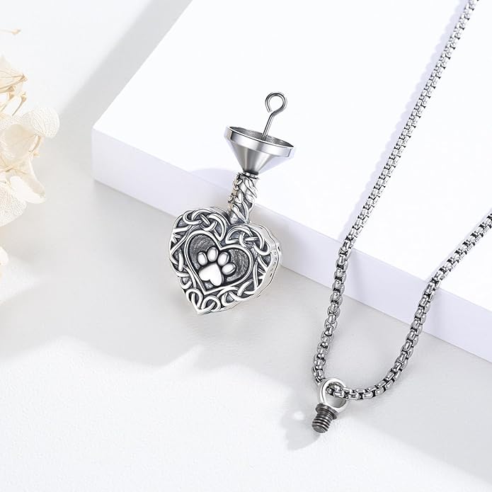 CUOKA MIRACLE Urn Necklace Ashes Sterling Silver Skull Urn Necklace Personalized Cremation Memorial Skull Ash Keepsake Pendant Cremation Jewelry