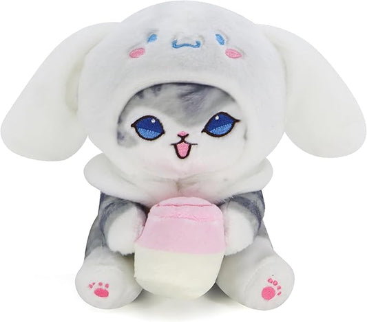 Kawaii Shark Cat Plush Toy Stuffed Animal Doll, Soft Pillow for Boys & Girls (Cat-D, 20cm/7.8in)