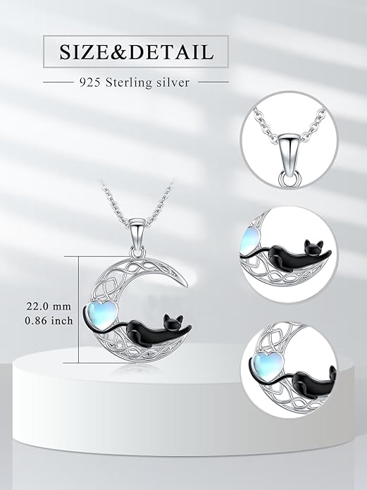 Dorunmo Animal Necklace 925 Sterling Silver Owl/Sloth/Axolotl/Dolphin Necklace Celtic Knot Pendant Birthday Anniversary Animal Jewelry for Women Friends Animals Lover