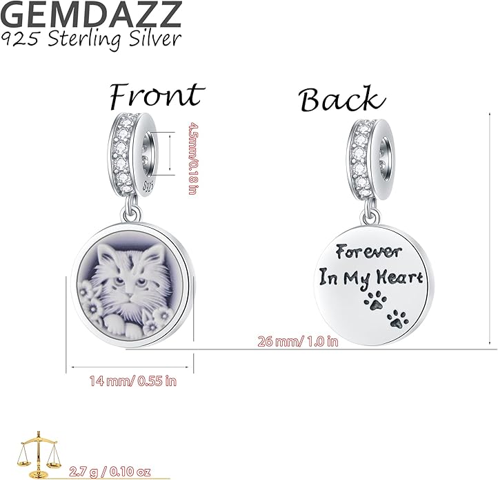 GEMDAZZ Animal Theme Charms in 925 Sterling Silver, Cute 3D Polar Bear, Frog, Cicada, Ladybug, Bee, Dragonfly Beads fit European Women Bracelet, Gift for Birthday/Christmas/Friends/Mom/Lover