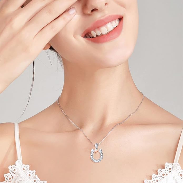 FLYOW Elephant Necklace Cat Necklace Bunny Neklace Horseshoe Necklace Blue Jay Necklace Sterling Silver Animal Necklaces for Women