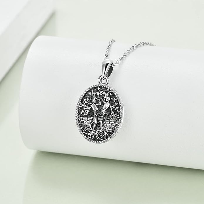 ONEFINITY Tree of Life Locket Necklace Sterling Silver Locket Necklace That Holds Pictures Tree of Life Locket Pendant for Women Wife Girlfriend