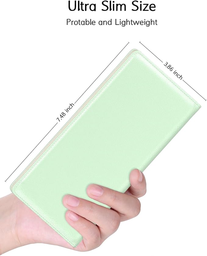 Nipichsha Womens Wallet, RFID Slim Wallets for Women, Thin Ladies Credit Card Holder Purse, Cute Leather Bifold Clutch Billfold with 11 Card Slots & ID Window, Green