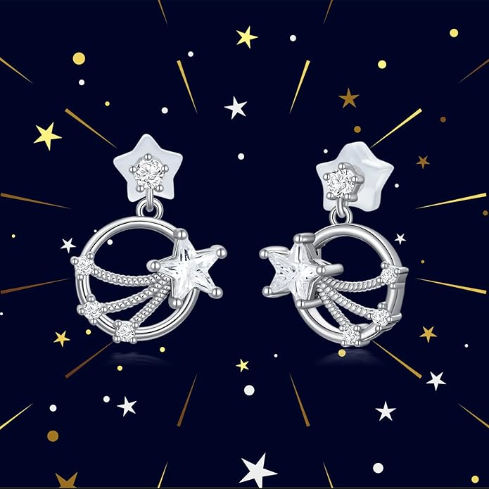 Sterling Silver Cat / Cow / Pig / Bunny / Squirrel / Giraffe / Highland Cow / Lion / Chicken / Ladybug / Star / Moon Stud Earrings for Women Cute Animal Post Earrings Hypoallergenic Animal Jewelry Gift for Teens Girls