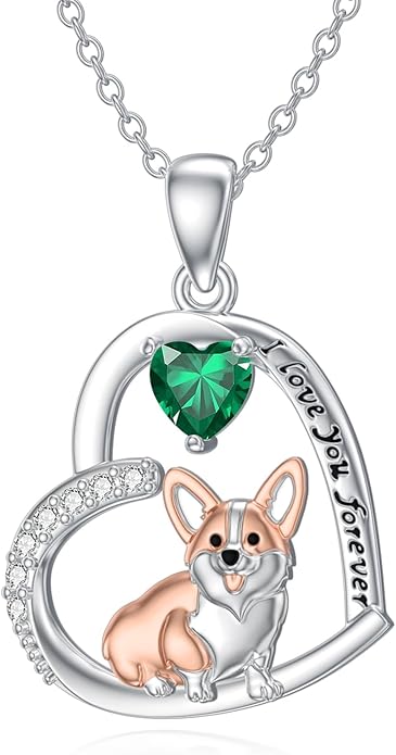 Dachshund Necklace 925 Sterling Silver Dachshund Birthstone Pendant Cute Animal Puppy Dog Dachshund Jewelry Gifts for Women Dachshund Lover