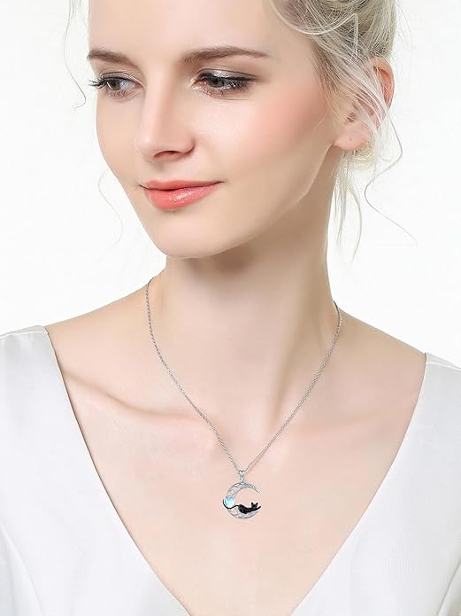 Dorunmo Animal Necklace 925 Sterling Silver Owl/Sloth/Axolotl/Dolphin Necklace Celtic Knot Pendant Birthday Anniversary Animal Jewelry for Women Friends Animals Lover