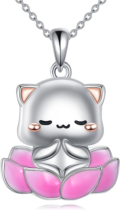 POPLYKE Spider/Butterfly/Fox/Killer Whale/Pande/Shark/Cat/Owl/Mermaid/Dragonfly Necklace 925 Sterling Sliver Animal Necklace Pendant Jewelry Gifts for Women