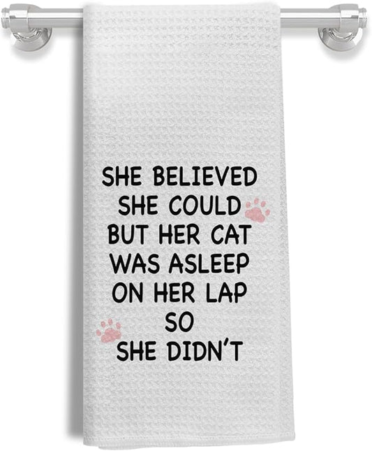 Cat Towels for Cat Lovers, Cat Kitchen Towels, Cat Mom Gifts, Cat Gifts for Cat Lovers Women, Cat Lady Gifts, Cat Hand Towels, Cat Dish Towels Tea Towels for Kitchen, 16x24 Inch