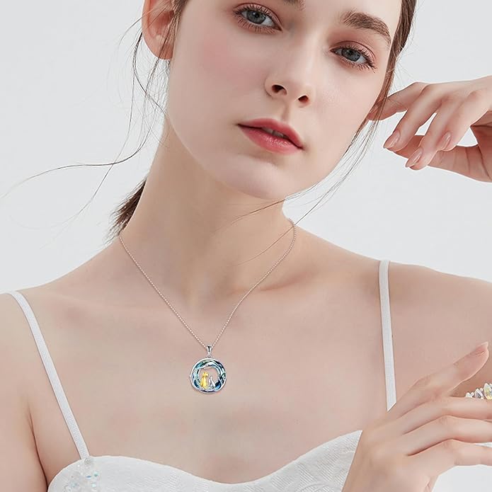 Cat Necklace Sterling Silver Cat Pendnat with Rose Quartz Pearl Jewelry Gifts for Women Cat Lovers
