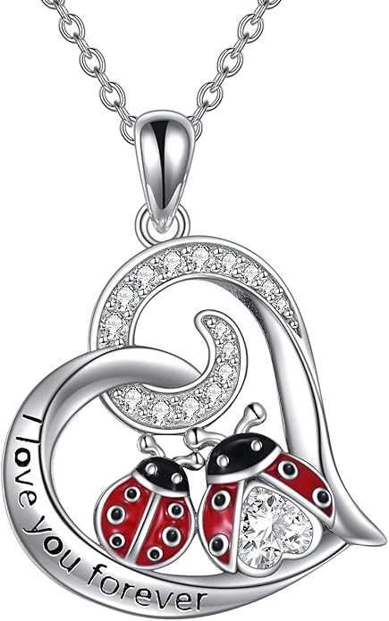 WINNICACA Sterling Silver Cat/Ladybugs/Cow/Cardinal/Hummingbird/Dragonfly Necklace for Women Exquisite Jewelry Gifts for Birthday, Christmas Gifts for Mother and Daughter