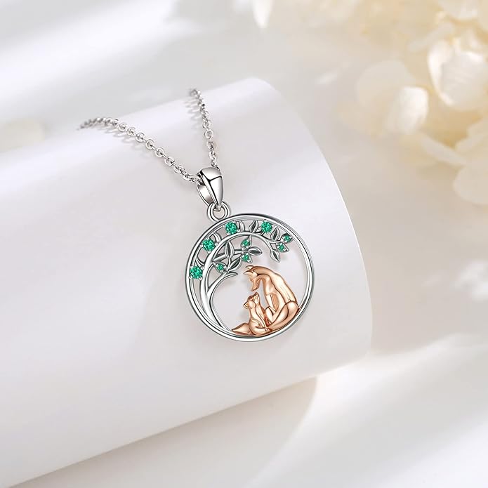 EUDORA Sterling Silver Mother Daughter Necklace for Women, Mama Son Daughter Necklace Pendant for Mom and Daughter,Mom Jewelry from Daughter Mother's Day Gift for Mother Daughter Aunt Grandma