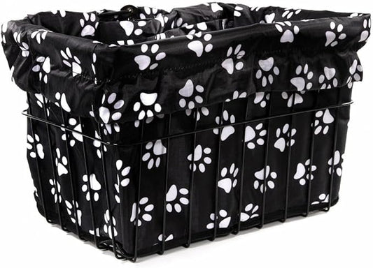 Cruiser Candy Bike Basket Liner Waterproof, Universal Fit for Most Bike Baskets, Stylish 2in1Tote, Bike Basket Cover, EBiKE Front Wire Or Wicker Bike Baskets Fits Up to 15x12x10