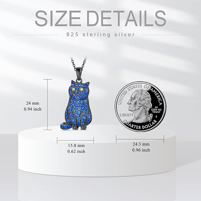 Cat Necklaces 13 Breeds of Cats Necklaces S925 Sterling Silver Cat Pendant for Women