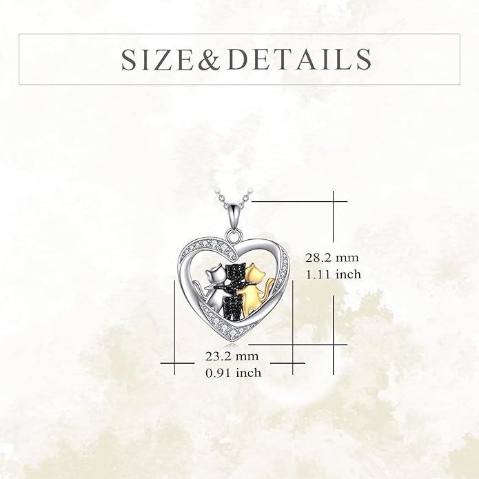 Cat Necklace Sterling Silver Cat Pendnat with Rose Quartz Pearl Jewelry Gifts for Women Cat Lovers