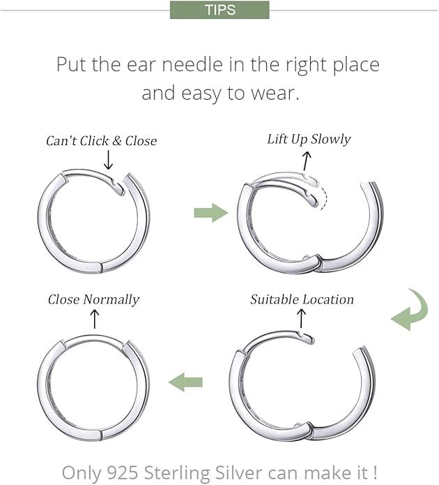 MUNDELL 925 Sterling Silver Cute Cat Huggie Hoop Earrings for Cat Lovers Snake Ear Buckles Hypoallergenic Tiny Hoop Earrings Statement Fine Jewelry