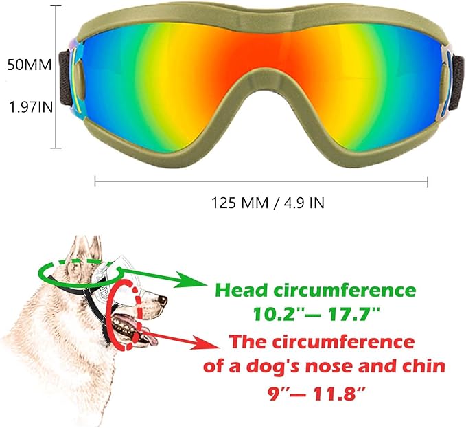 Medium Dog Sunglasses with Adjustable Strap UV Protection, Winproof Puppy Sunglasses, Suitable for Dogs Eyes Protection，Soft Dog Goggles