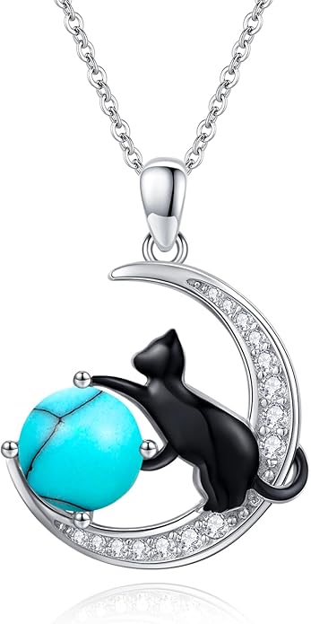 Animal Necklace 925 Sterling Silver Cat/Dog/Fox/Axolotl/Highland Cow Pendant Necklace Cute Animal Jewelry Graduation Gifts for Women