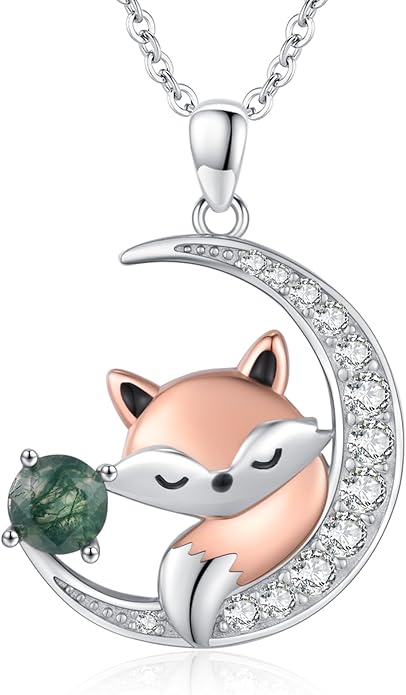 Animal Necklace 925 Sterling Silver Cat/Dog/Fox/Axolotl/Highland Cow Pendant Necklace Cute Animal Jewelry Graduation Gifts for Women