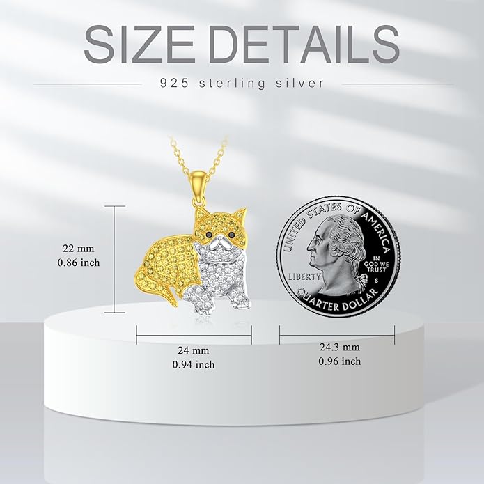 Cat Necklaces 13 Breeds of Cats Necklaces S925 Sterling Silver Cat Pendant for Women